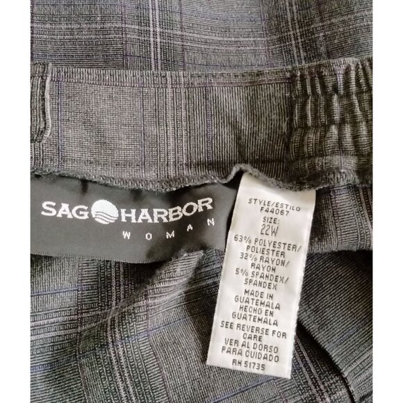 Sag Harbor Plus Size 22W Plaid Skirt Elastic Sides Back Button & Zip Closure - Picture 8 of 8